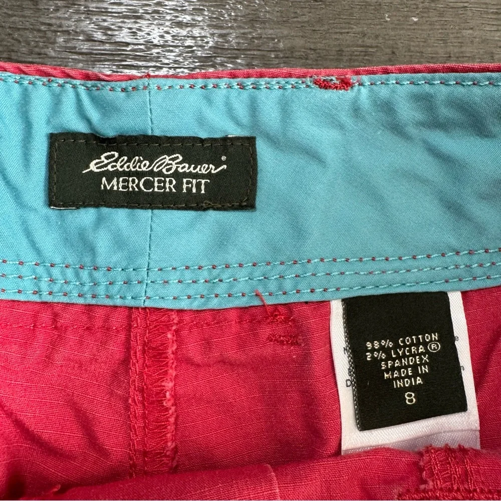 Vintage Eddie Bauer Mercer Fit Cargo Coral Red Shorts 8 - Picture 6 of 9
